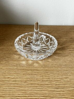 Crystal Ring Holder Dish - Clear Glass Jewelry Tray
